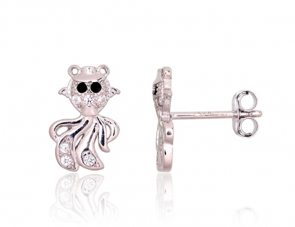 Silver stud earrings. Photo Nr. 1