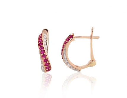 Gold earrings with english lock. Photo Nr. 1