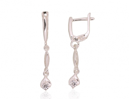 Silver earrings with english lock. Photo Nr. 1