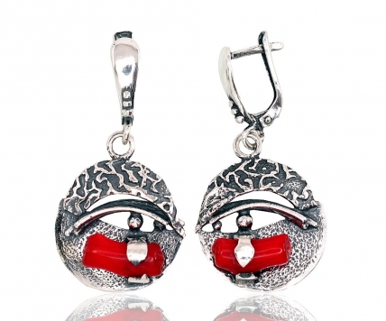 Silver earrings with english lock. Photo Nr. 1