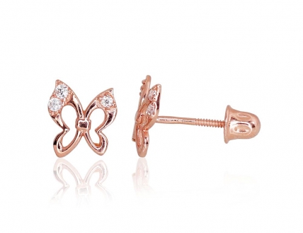 Gold screw studs earrings. Photo Nr. 1