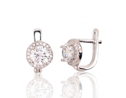 Silver earrings with english lock. Photo Nr. 1