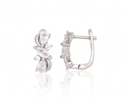 Silver earrings with english lock. Photo Nr. 1