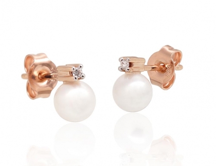 Gold classic studs earrings. Photo Nr. 2