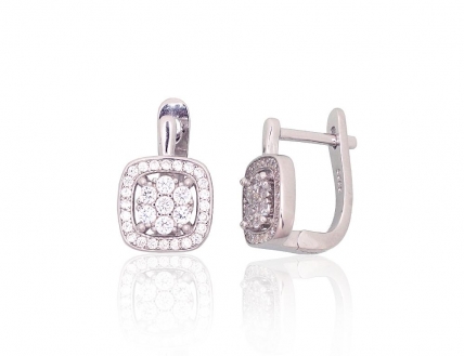Silver earrings with english lock. Photo Nr. 1