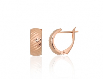 Gold earrings with english lock. Photo Nr. 1