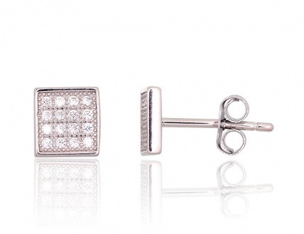 Silver stud earrings. Photo Nr. 1