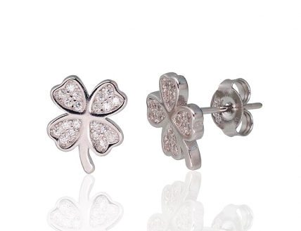 Silver stud earrings. Photo Nr. 1