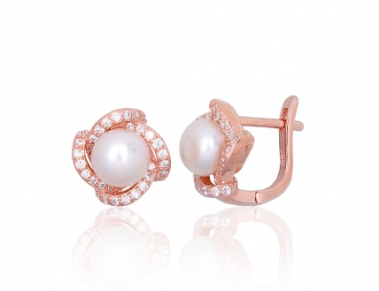 Silver earrings with english lock. Photo Nr. 1
