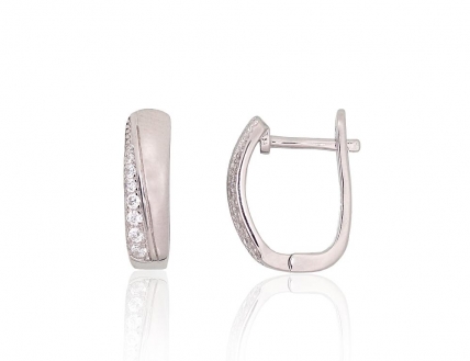 Silver earrings with english lock. Photo Nr. 1
