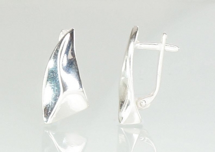 Silver earrings with english lock. Photo Nr. 1