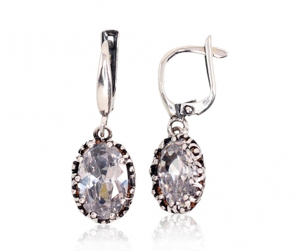 Silver earrings with english lock. Photo Nr. 1