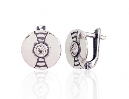 Silver earrings with english lock. Photo Nr. 1