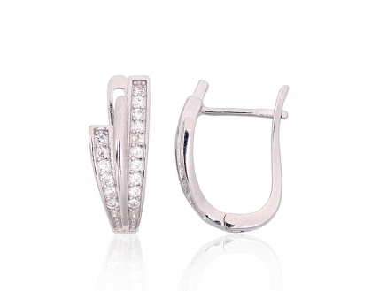 Silver earrings with english lock. Photo Nr. 1