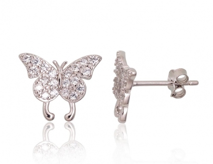 Silver stud earrings. Photo Nr. 1