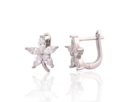 Silver earrings with english lock. Photo Nr. 1