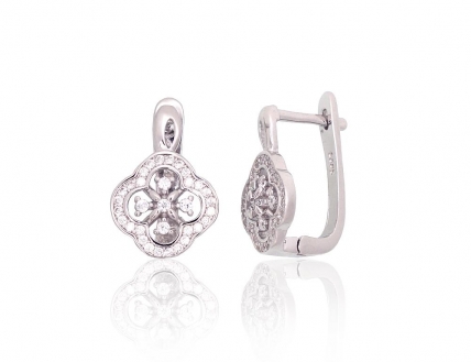 Silver earrings with english lock. Photo Nr. 1