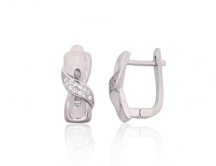 Silver earrings with english lock. Photo Nr. 1