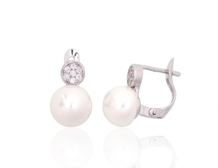 Silver earrings with english lock. Photo Nr. 1