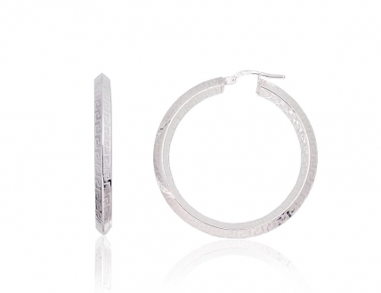 Silver earrings-rings. Photo Nr. 1