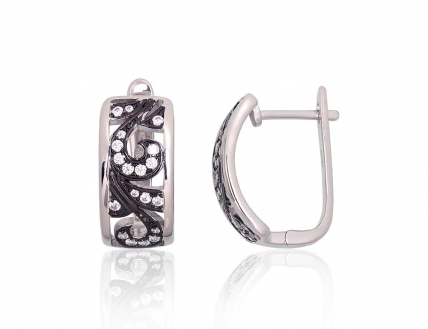 Silver earrings with english lock. Photo Nr. 1