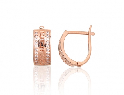 Gold earrings with english lock. Photo Nr. 1