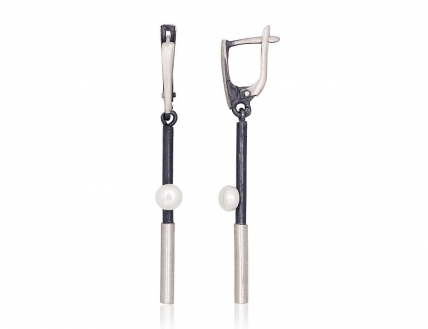 Silver earrings with english lock. Photo Nr. 1