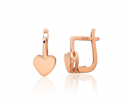 Gold earrings with english lock. Photo Nr. 1