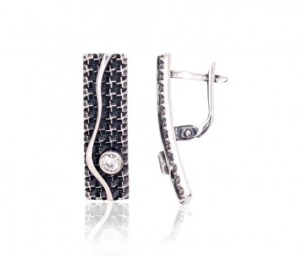 Silver earrings with english lock. Photo Nr. 1