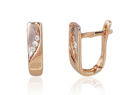 Gold earrings with english lock. Photo Nr. 1