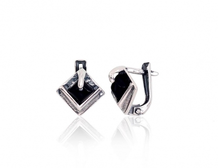 Silver earrings with english lock. Photo Nr. 1