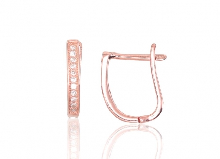 Silver earrings with english lock. Photo Nr. 1