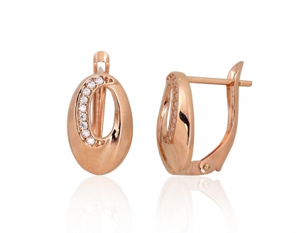 Gold earrings with english lock. Photo Nr. 1