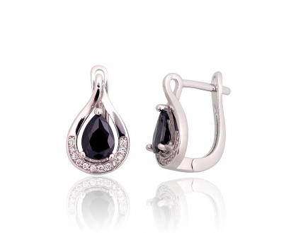 Silver earrings with english lock. Photo Nr. 1