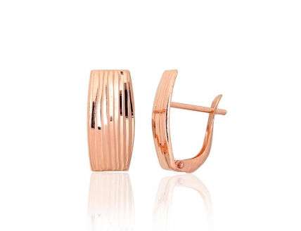 Gold earrings with english lock. Photo Nr. 1
