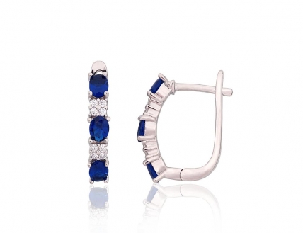 Silver earrings with english lock. Photo Nr. 1