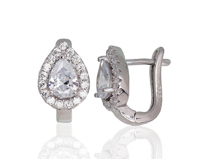 Silver earrings with english lock. Photo Nr. 1