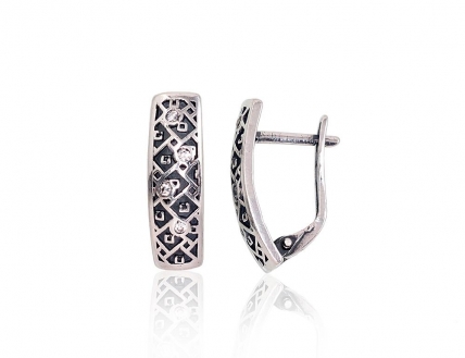 Silver earrings with english lock. Photo Nr. 1