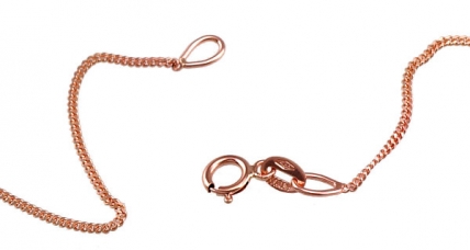 Gold chain Curb 1 mm, diamond cut. Photo Nr. 2