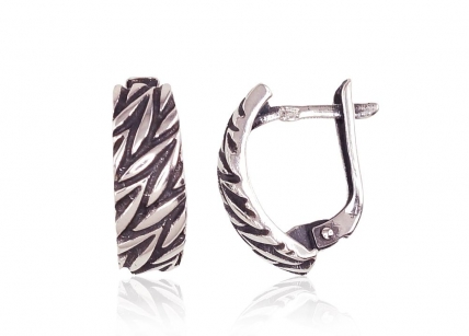 Silver earrings with english lock. Photo Nr. 1