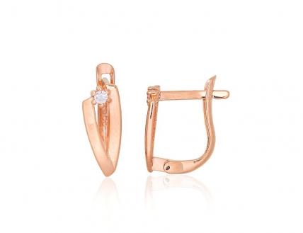 Gold earrings with english lock. Photo Nr. 1