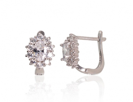 Silver earrings with english lock. Photo Nr. 1