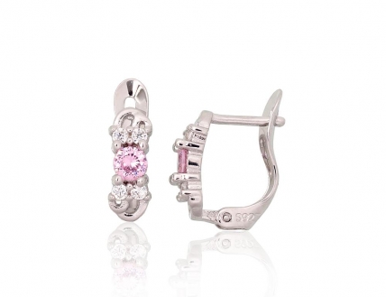 Silver earrings with english lock. Photo Nr. 1