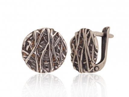 Silver earrings with english lock. Photo Nr. 1