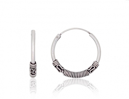 Silver earrings-rings. Photo Nr. 1