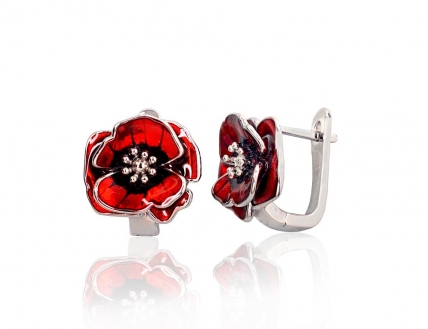 Silver earrings with english lock. Photo Nr. 1