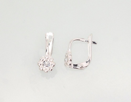 Silver earrings with english lock. Photo Nr. 1