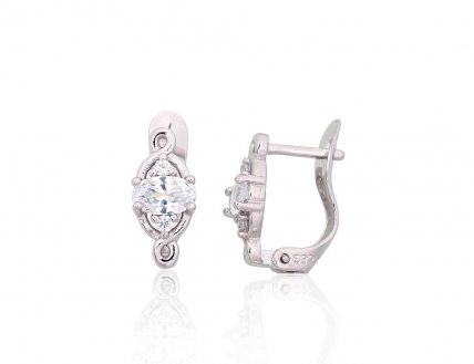 Silver earrings with english lock. Photo Nr. 1