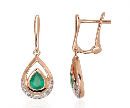 Gold earrings with english lock. Photo Nr. 1