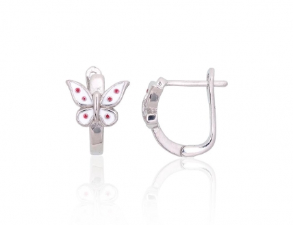 Silver earrings with english lock. Photo Nr. 1